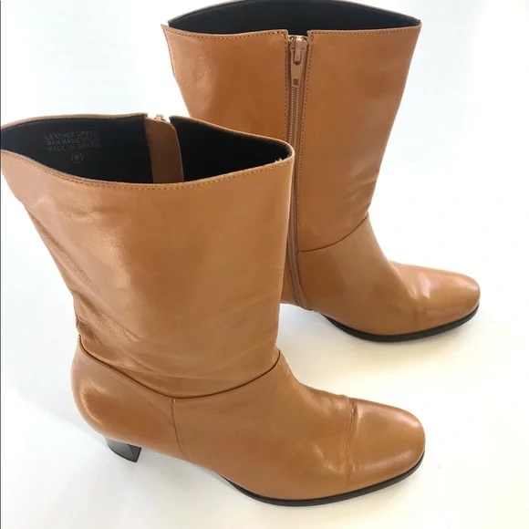 Etienne Aigner vintage camel mid boots leather 6 - Picture 3 of 6